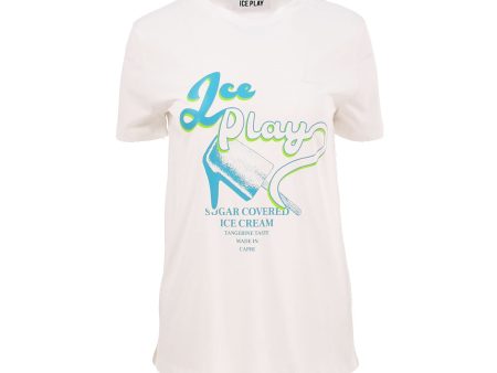 Ice Play Women s Logo Print White T-Shirt Online Sale