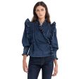 Replay Women s Atelier Replay Denim Shirt with Ruffles For Cheap