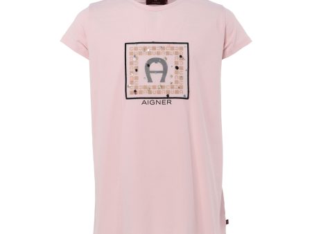 Aigner Kids Girl s Logo Print Pink T-Shirt Online