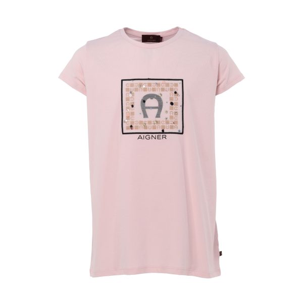 Aigner Kids Girl s Logo Print Pink T-Shirt Online