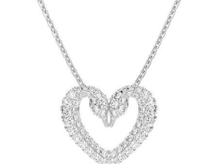 Swarovski Una Necklace with Pendant Heart Small White Rhodium plated Fashion