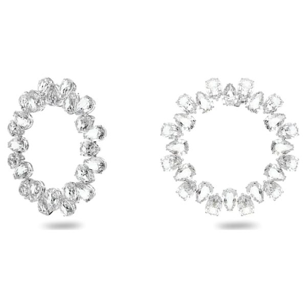 Swarovski Millenia Earrings Circle Pear cut crystals Large White Rhodium plated For Cheap