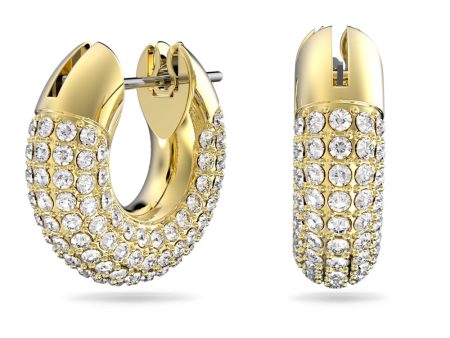 Swarovski Dextera Hoop Earrings Pave White Gold-tone plated Fashion