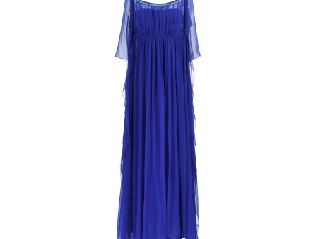 Alberta Ferretti Gathered Silk-Voile Dress on Sale