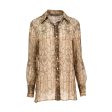 Alberta Ferretti Snakeskin Semi-Sheer Silk Blouse on Sale