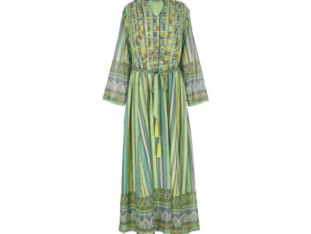 Shaira Women s Green Multicolour Kaftan Discount