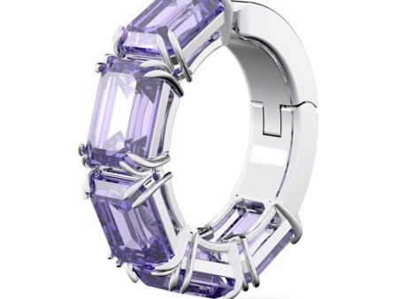 Swarovski Millenia ear cuff Octagon cut Swarovski zirconia, Purple, Rhodium plated Discount