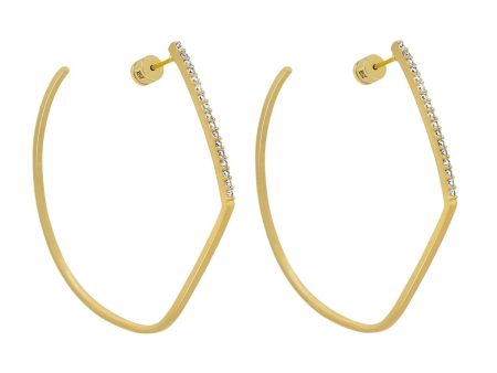 Dean Davidson Spire Hoops  Earrings White Topaz Gold Online Hot Sale