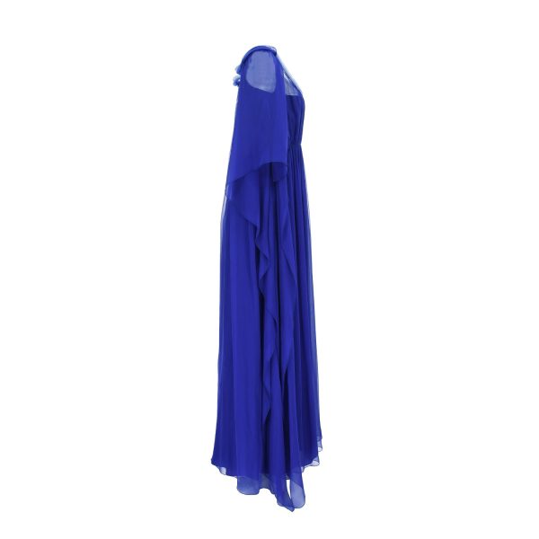 Alberta Ferretti Gathered Silk-Voile Dress on Sale