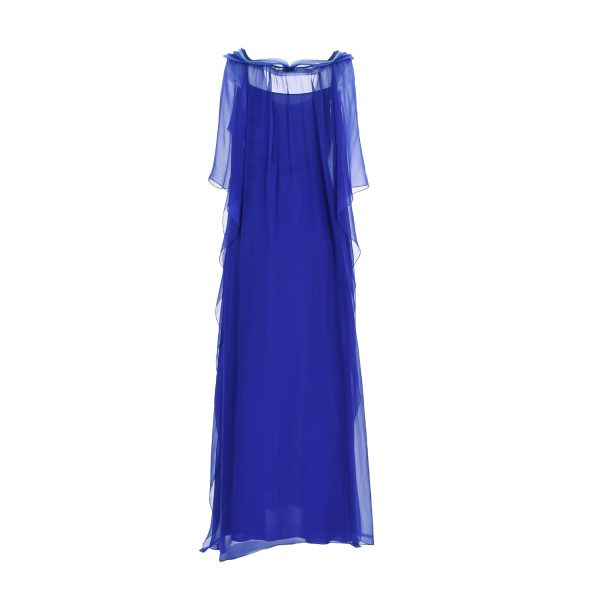 Alberta Ferretti Gathered Silk-Voile Dress on Sale