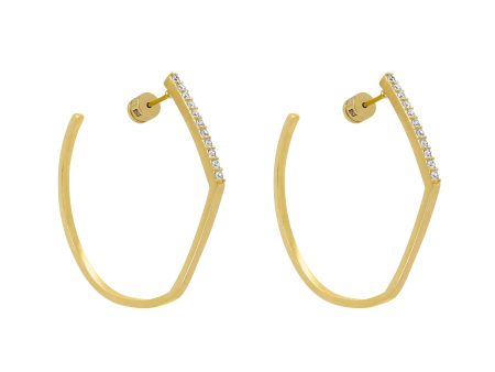 Dean Davidson Midi Spire Hoops  Earrings White Topaz Gold Online Sale