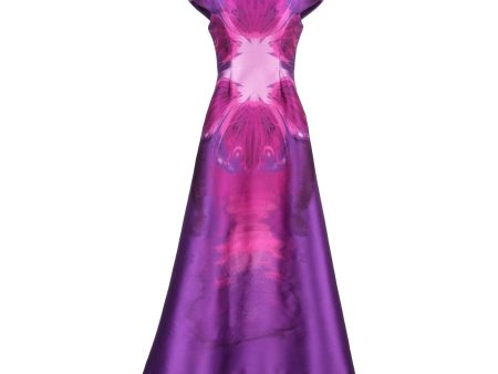 Alberta Ferretti Butterfly-Print A-line Gown For Sale