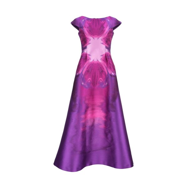 Alberta Ferretti Butterfly-Print A-line Gown For Sale