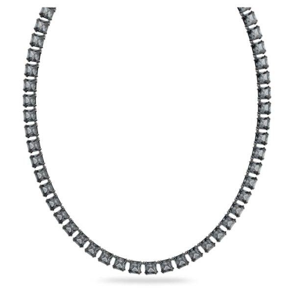 Swarovski Millenia necklace Square cut crystals, Gray, Rhodium plated Online Sale