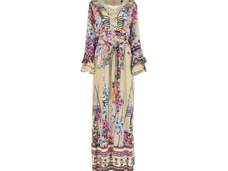 Shaira Women s Grey Multicolour Jalabiya Cheap