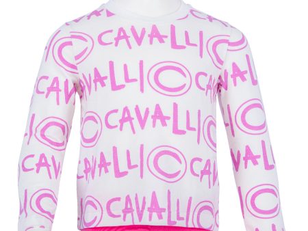 Roberto Cavalli White & Lilac T-Shirt Ls Online Sale